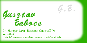 gusztav babocs business card